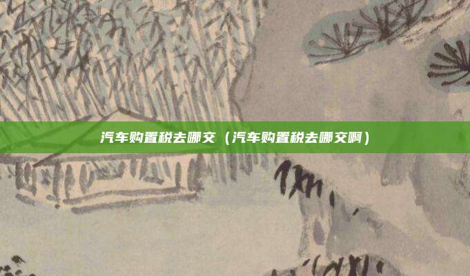 汽车购置税去哪交（汽车购置税去哪交啊）