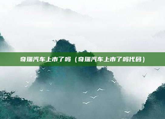 奇瑞汽车上市了吗（奇瑞汽车上市了吗代码）