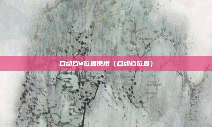 自动挡w位置使用(自动档位置)