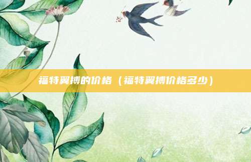 福特翼搏的价格(福特翼搏价格多少)