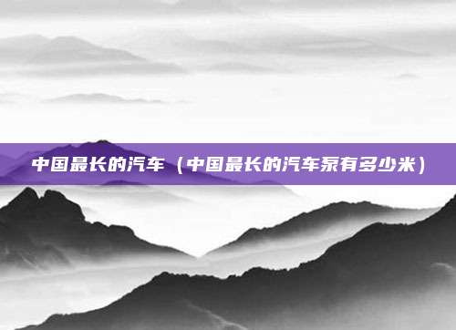 中国最长的汽车（中国最长的汽车泵有多少米）