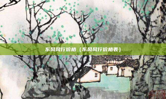 东风风行价格（东风风行价格表）