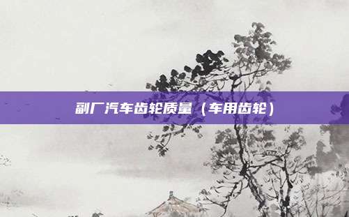 副厂汽车齿轮质量（车用齿轮）