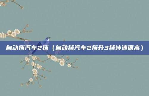 自动挡汽车2挡（自动挡汽车2挡升3挡转速很高）