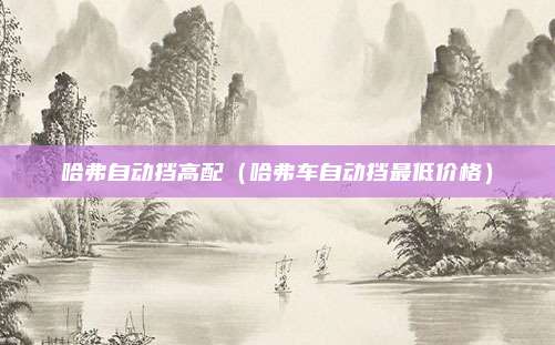 哈弗自动挡高配（哈弗车自动挡最低价格）