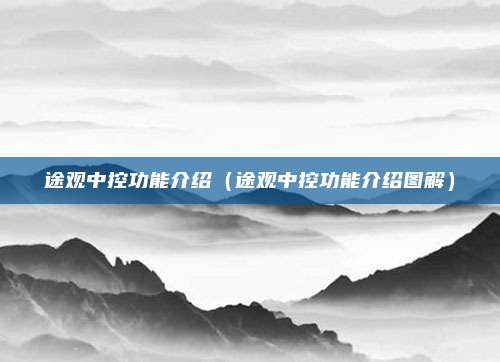 途观中控功能介绍（途观中控功能介绍图解）