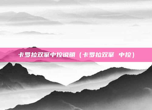 卡罗拉双擎中控说明(卡罗拉双擎 中控)