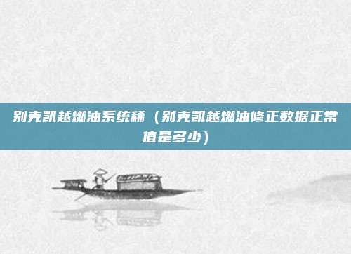 别克凯越燃油系统稀（别克凯越燃油修正数据正常值是多少）