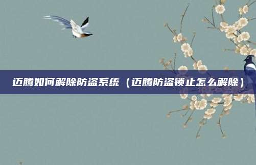 迈腾如何解除防盗系统(迈腾防盗锁止怎么解除)