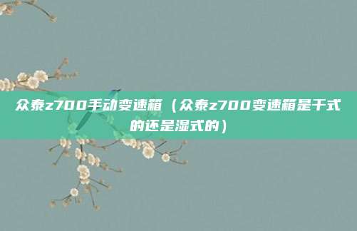 众泰z700手动变速箱（众泰z700变速箱是干式的还是湿式的）