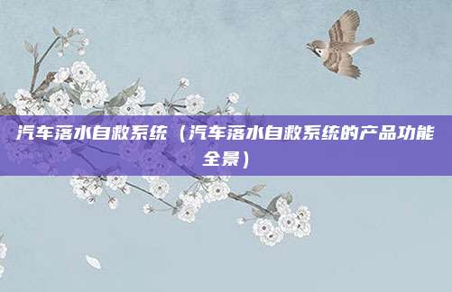 汽车落水自救系统（汽车落水自救系统的产品功能全景）
