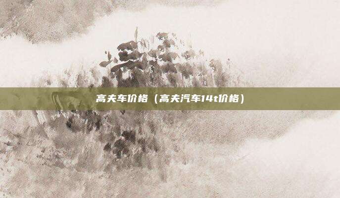 高夫车价格（高夫汽车14t价格）