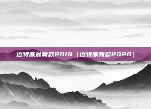 迈特威最新款2018（迈特威新款2020）