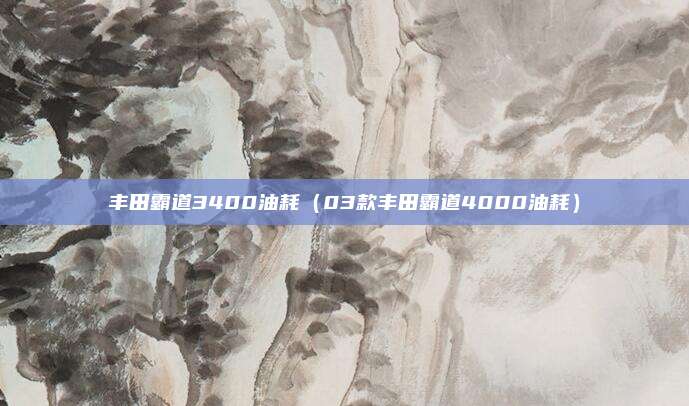 丰田霸道3400油耗（03款丰田霸道4000油耗）