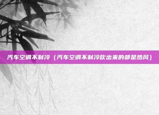 汽车空调不制冷（汽车空调不制冷吹出来的都是热风）