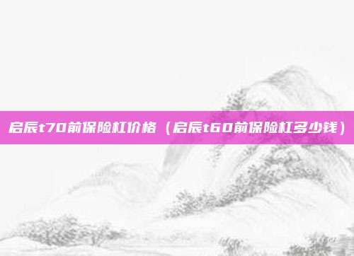 启辰t70前保险杠价格（启辰t60前保险杠多少钱）