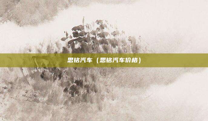 思铭汽车（思铭汽车价格）