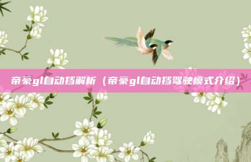 帝豪gl自动挡解析（帝豪gl自动挡驾驶模式介绍）