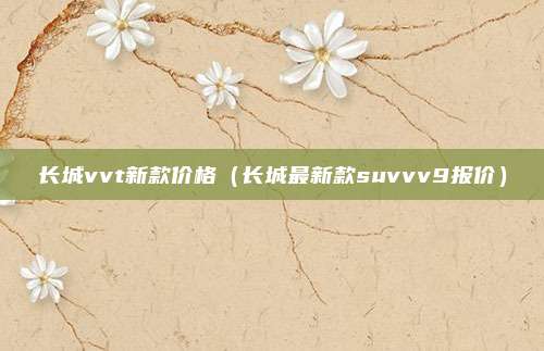 长城vvt新款价格（长城最新款suvvv9报价）
