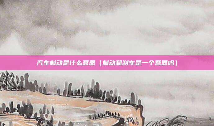 汽车制动是什么意思(制动和刹车是一个意思吗)