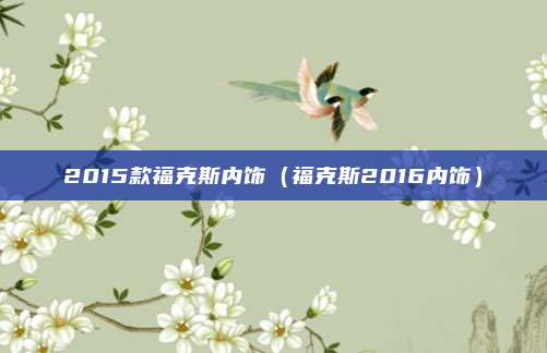 2015款福克斯内饰（福克斯2016内饰）