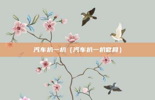 汽车扒一扒(汽车扒一扒官网)