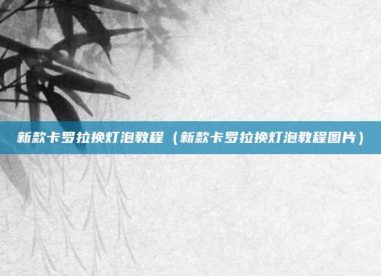 新款卡罗拉换灯泡教程（新款卡罗拉换灯泡教程图片）
