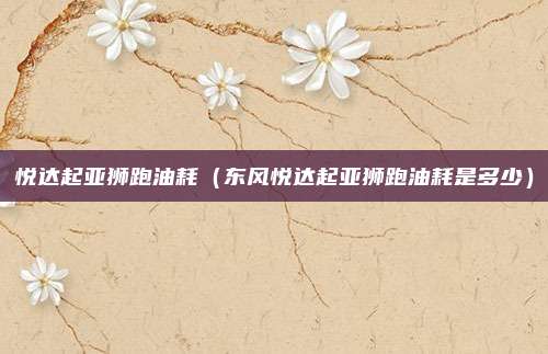 悦达起亚狮跑油耗（东风悦达起亚狮跑油耗是多少）
