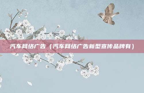 汽车网络广告（汽车网络广告新型宣传品牌有）
