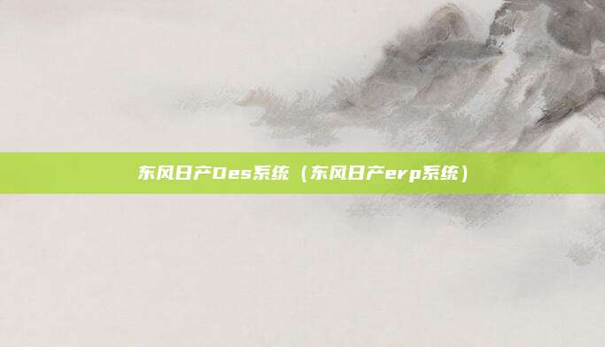 东风日产Des系统（东风日产erp系统）