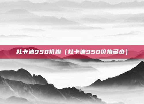 杜卡迪950价格（杜卡迪950价格多少）
