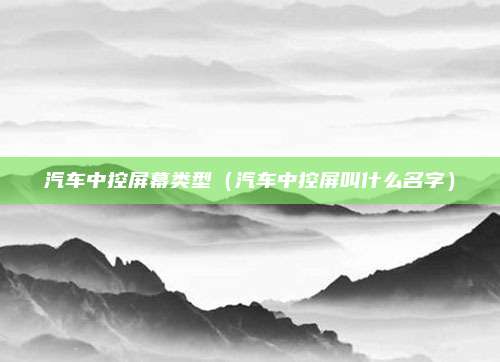 汽车中控屏幕类型（汽车中控屏叫什么名字）