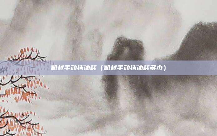 凯越手动挡油耗（凯越手动挡油耗多少）