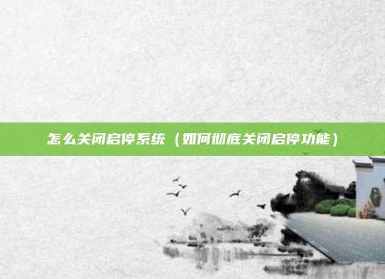 怎么关闭启停系统（如何彻底关闭启停功能）