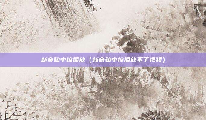 新奇骏中控播放(新奇骏中控播放不了视频)