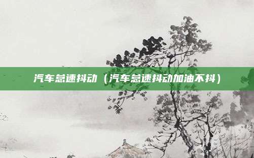 汽车怠速抖动（汽车怠速抖动加油不抖）