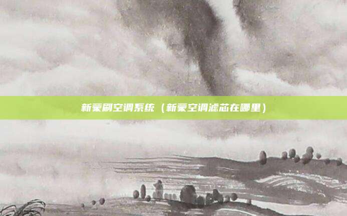 新蒙刷空调系统（新蒙空调滤芯在哪里）