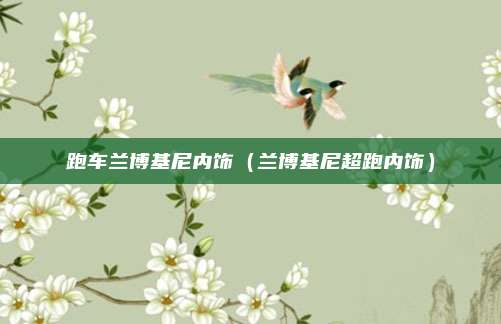 跑车兰博基尼内饰(兰博基尼超跑内饰)