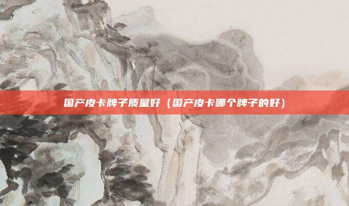 国产皮卡牌子质量好（国产皮卡哪个牌子的好）