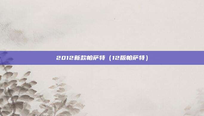 2012新款帕萨特（12版帕萨特）