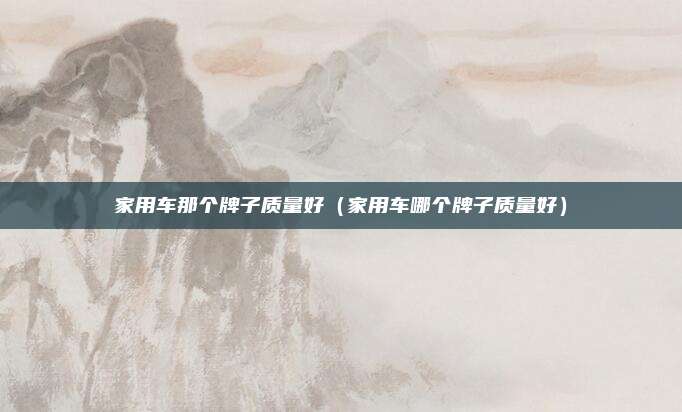 家用车那个牌子质量好（家用车哪个牌子质量好）