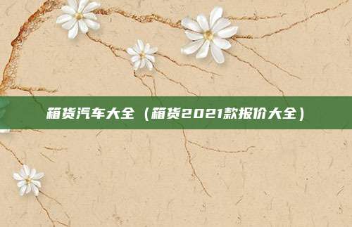 箱货汽车大全(箱货2021款报价大全)
