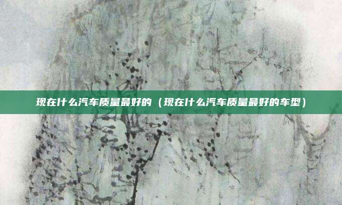 现在什么汽车质量最好的（现在什么汽车质量最好的车型）