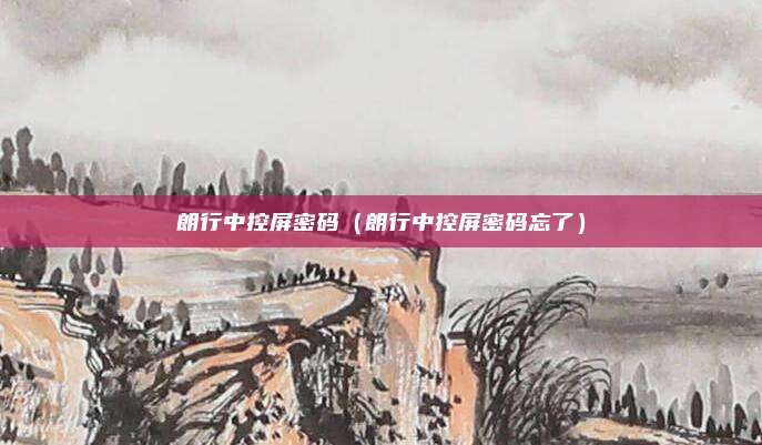 朗行中控屏密码（朗行中控屏密码忘了）