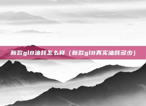 新款gl8油耗怎么样（新款gl8真实油耗多少）