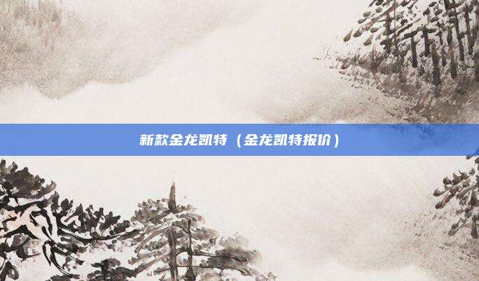 新款金龙凯特(金龙凯特报价)