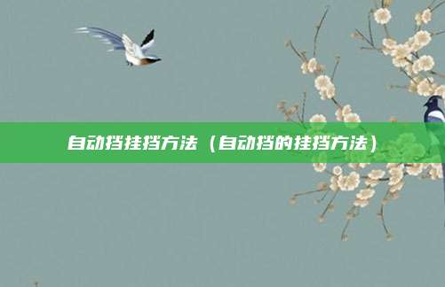 自动挡挂挡方法（自动挡的挂挡方法）