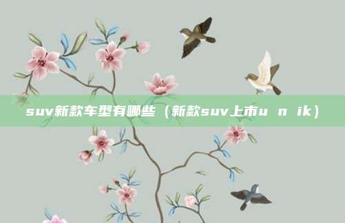 suv新款车型有哪些(新款suv上市u n ik)
