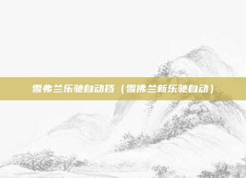 雪弗兰乐驰自动挡（雪佛兰新乐驰自动）
