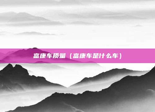 富康车质量（富康车是什么车）